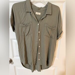 Thread & Supply Olive Green Short Sleeve Button-Down Shirt